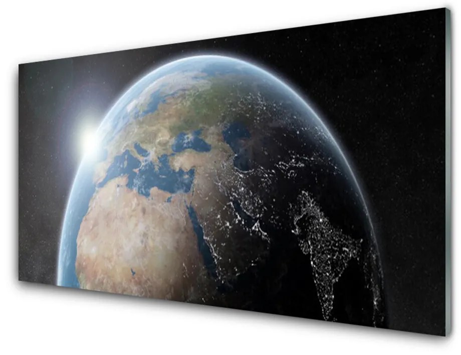 Skleneny obraz Planéta zem vesmír 100x50 cm
