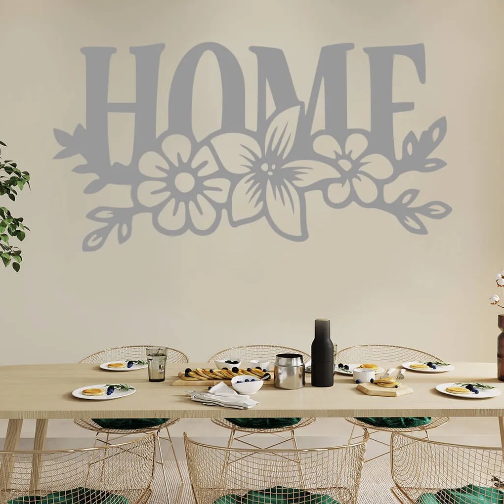 Veselá Stena Samolepka Nápis Home Farba: oranžová, Veľkosť: 80 x 42 cm