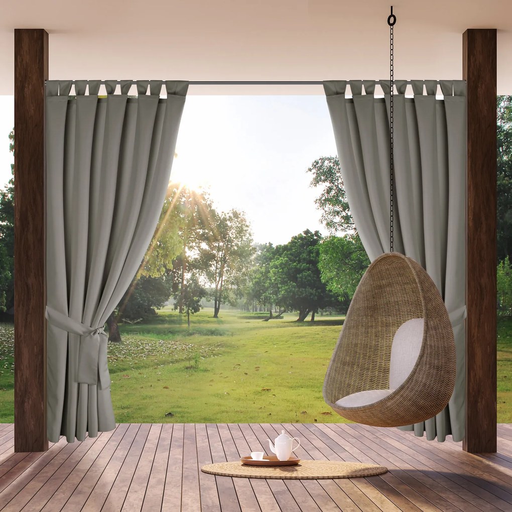 ZÁHRADNÝ VODEODOLNÝ ZÁVES NA PÚTKACH GARDEN 155X220 CM STRIEBORNÁ