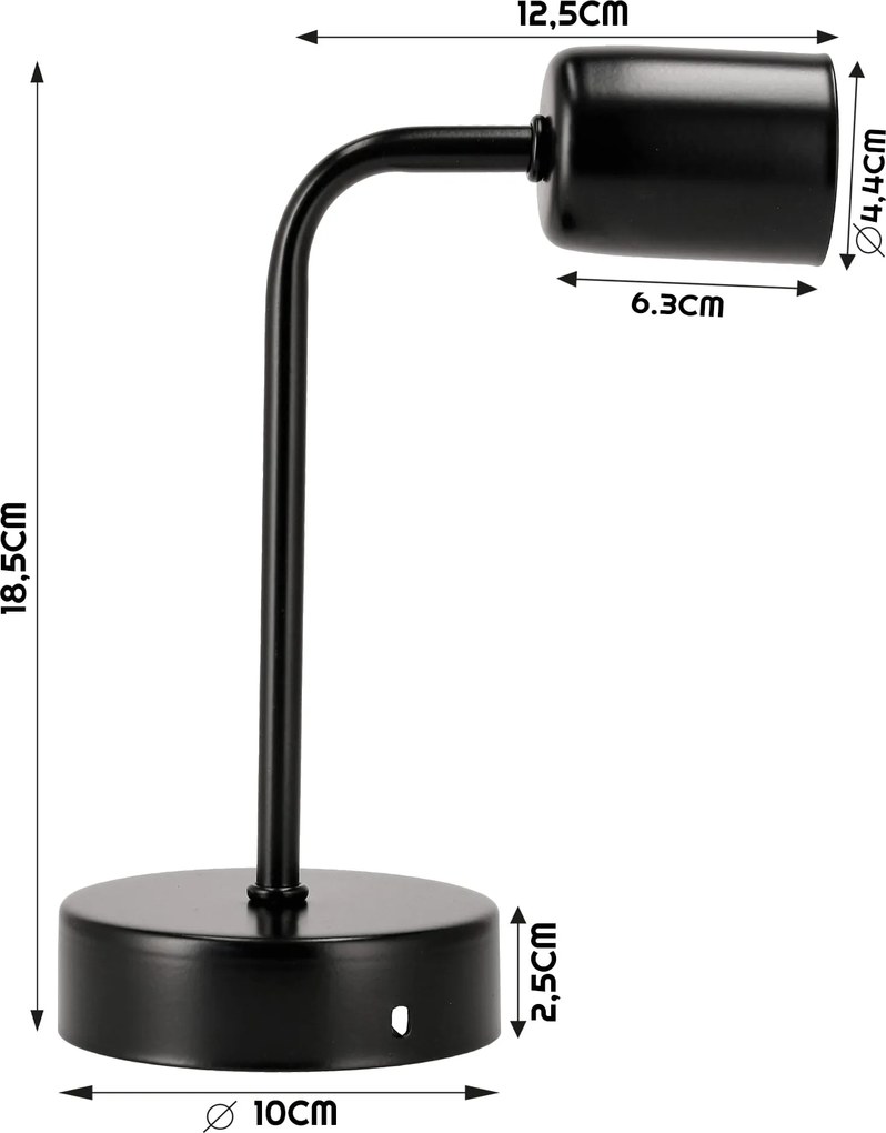 BERGE Nástenné svietidlo LED LOFT E27 BLACK