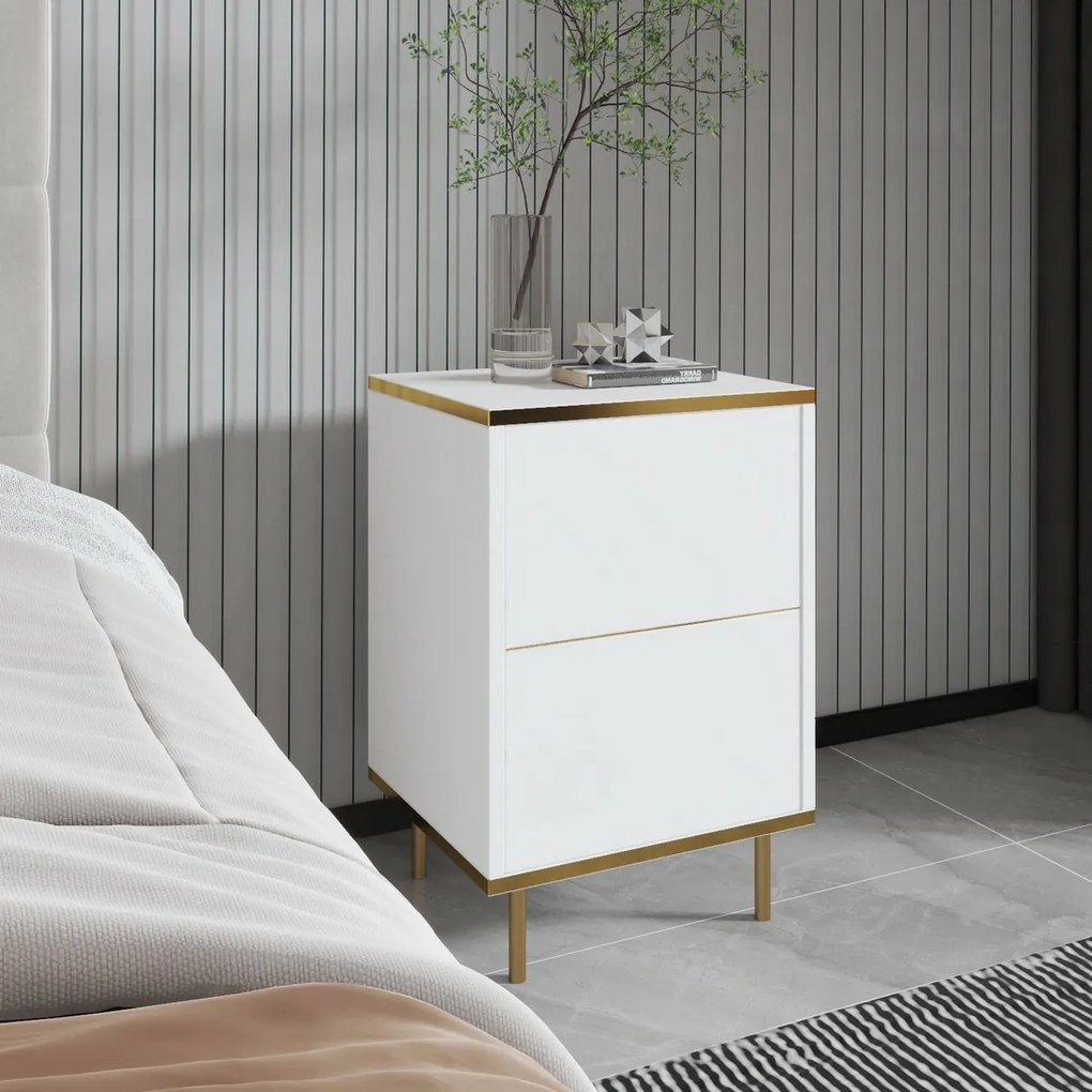 Nočný stolík Imaj White and Gold