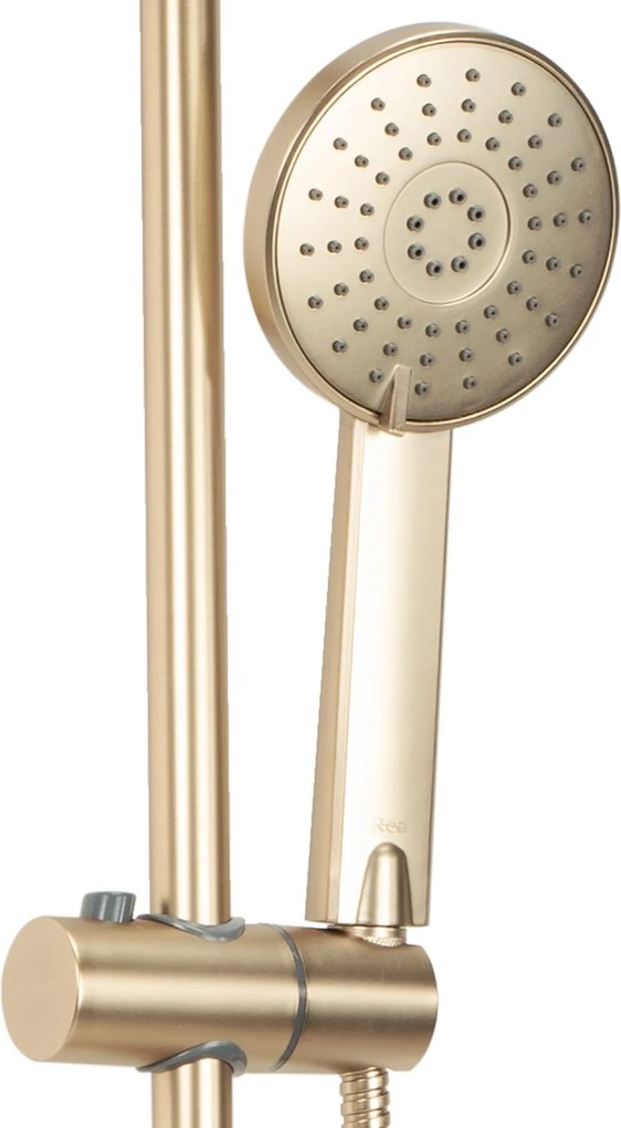 Rea Luis, sprchová súprava s vaňovou batériou, zlatá matná, REA-P7051