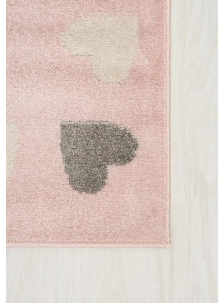 Detský kusový koberec Králiček v klobúku ružový 80x150cm