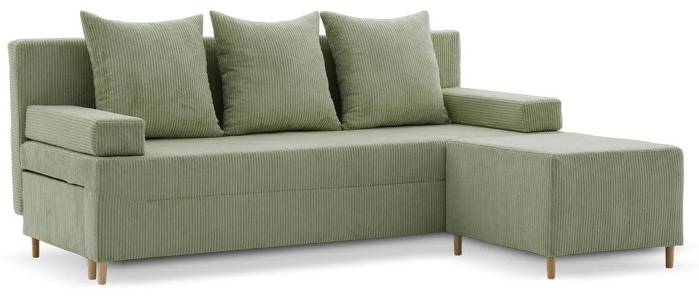 Rozkladacia pohovka s podnožkou FIREZE - poso Olivová