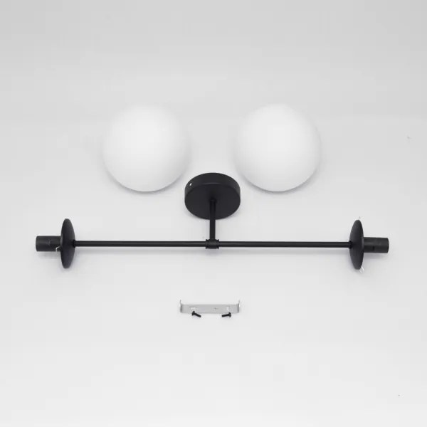 Prisadený luster MOON 2xE27/15W/230V čierna