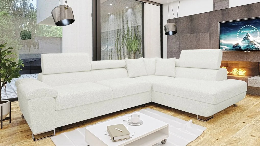 Rohová rozkladacia sedačka Alvin Premium, Dostupné poťahy: Otusso 02 + Sorriso 05 + Sorriso 05, Strana: pravá
