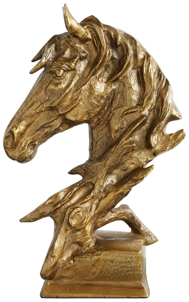 Socha Caballo hlava koňa 40 cm zlatá