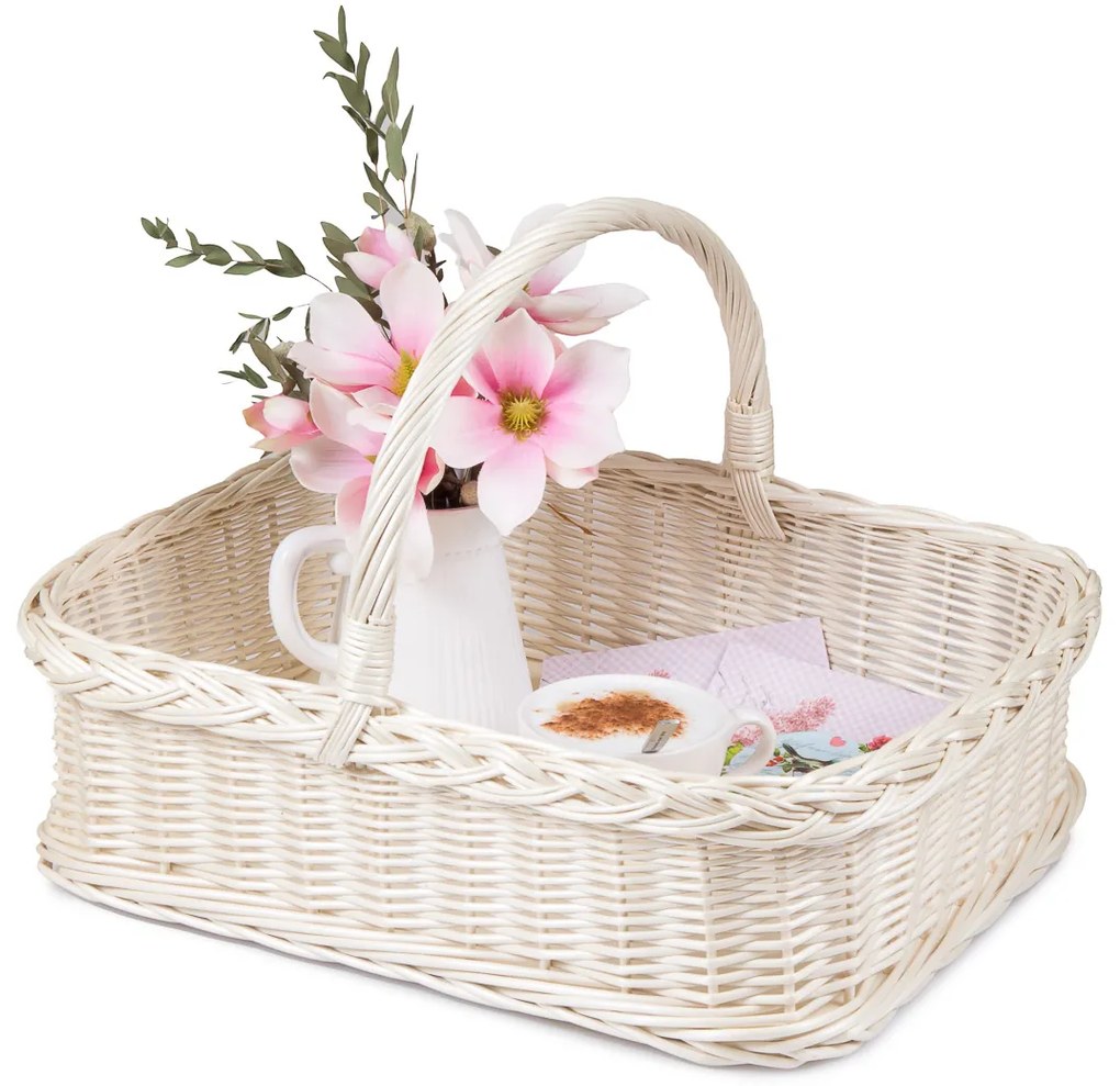 Prútený podnos bielený Bakke VII.š. 52 x hl. 40 x v. 15/35(cm)