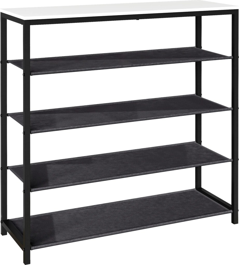 XXXLutz REGÁL NA TOPÁNKY, čierna, biela, 90/87/30 cm MID.YOU - Online Only drobný nábytok - 000657051301