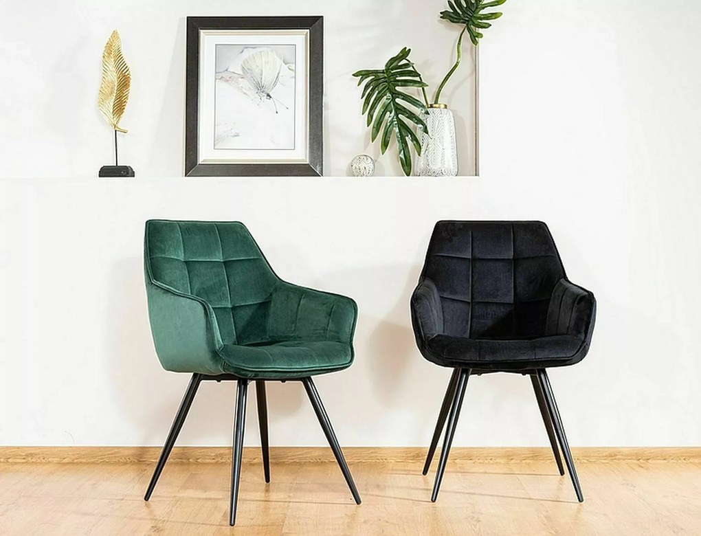 SI Lilia Velvet stolička čierna