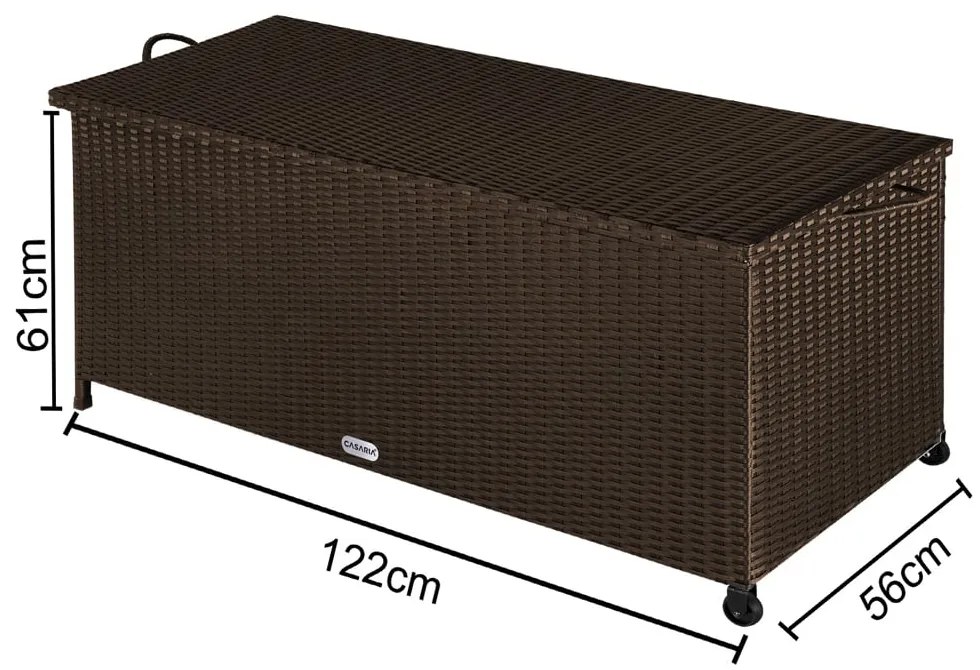 Polyratanový úložný box RICCO, 122x56 61cm, hnedá Casaria