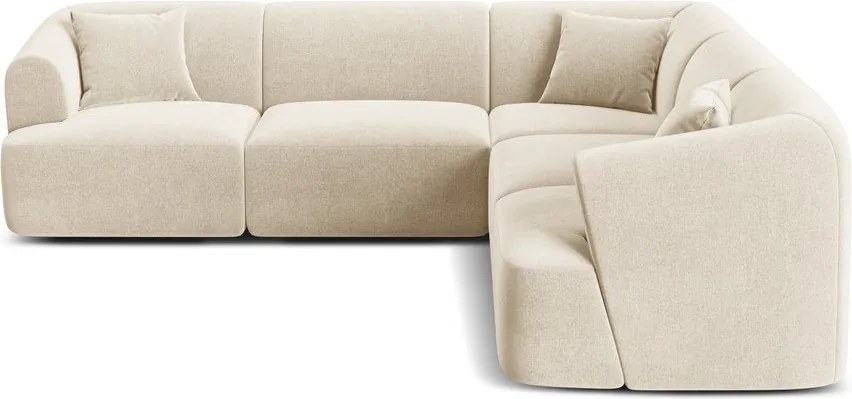 Béžová zamatová rohová pohovka Campi – Cosmopolitan Design