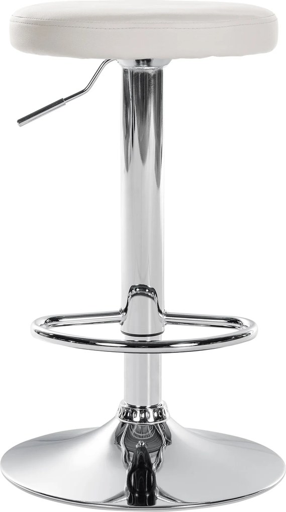 Barová stolička Ponte - koženka, chróm rám - Biela