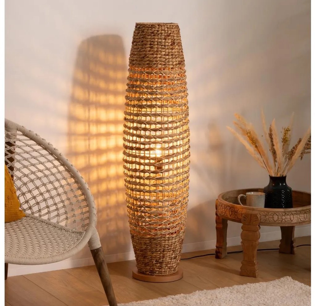 Atmosphera - Stojacia lampa SAND 1xE27/40W/230V buk/vodný hyacint