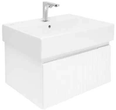 Kúpeľňová skrinka s batériou a umývadlom SAT Evolution 1 58x30x44, 8 cm biela mat SATEVO60WMU2BA, 1 ks