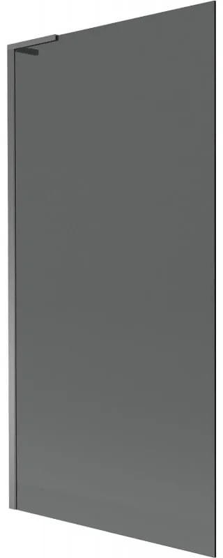 Mexen Next L, 1-krídlová vaňová zástena 90 x 150 cm, 6mm šedé sklo, grafitový profil, 895-090-000-03-40-95