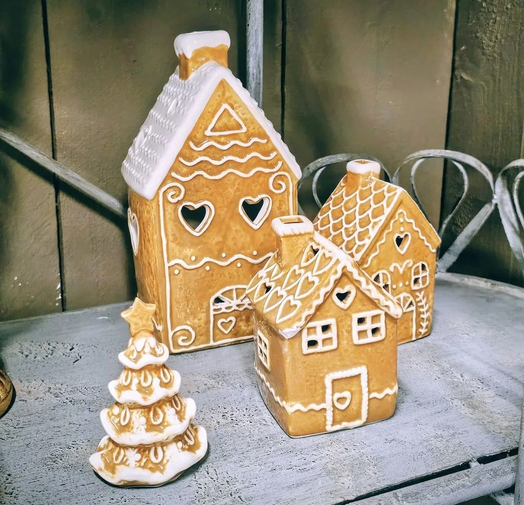 Perníková LED chalúpka Gingerbread Cott - 7*6*12 cm