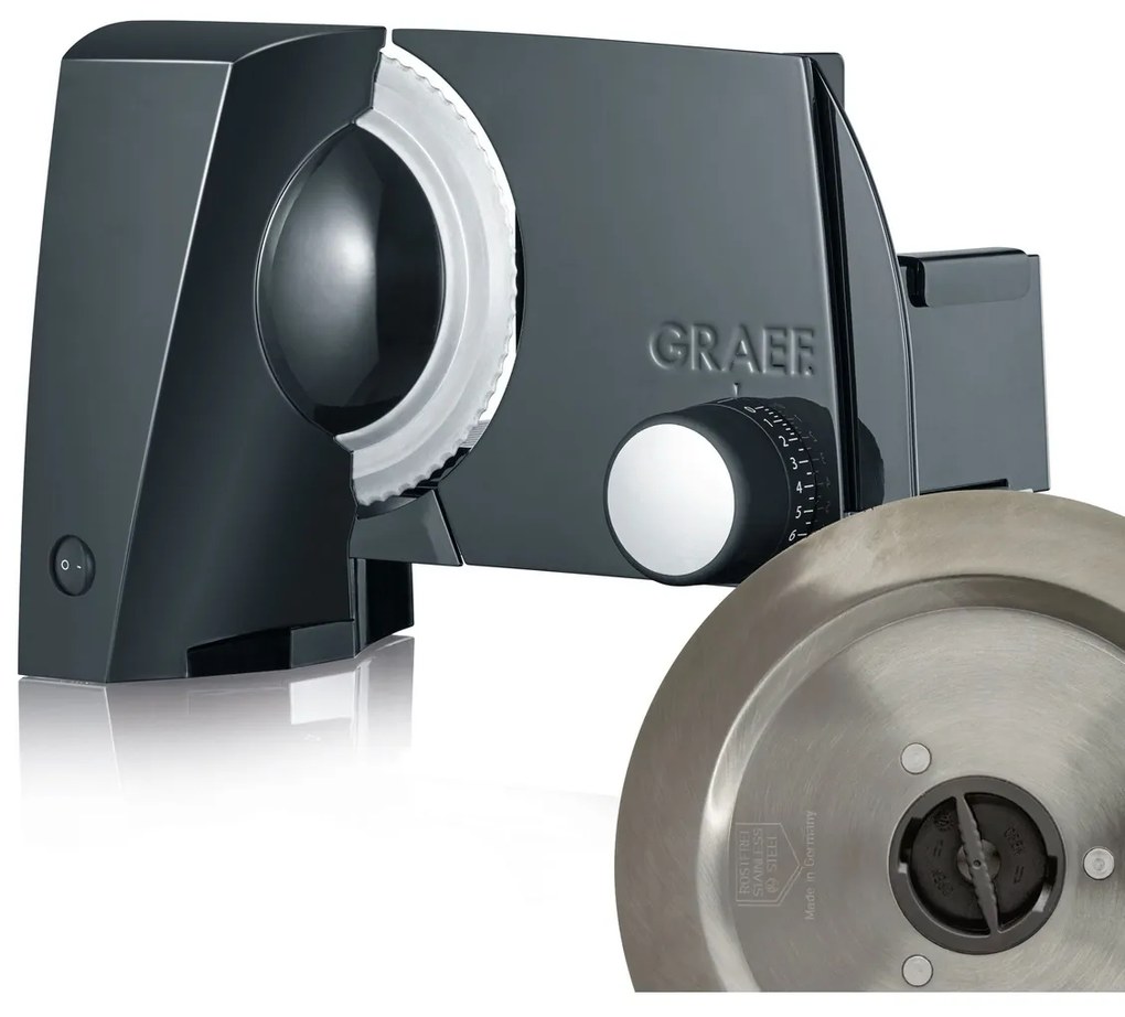 GRAEF SKS 10022 elektrický krájač s 2 kotúčmi, čierna