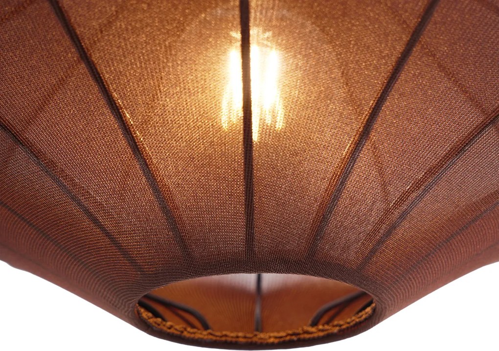 Japandi závesná lampa hnedá 50cm 3-svetlá - Plu