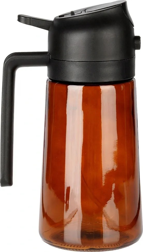 VILDE Sklenený rozprašovač a dávkovač na olej 2v1 450ml - hnedé sklo