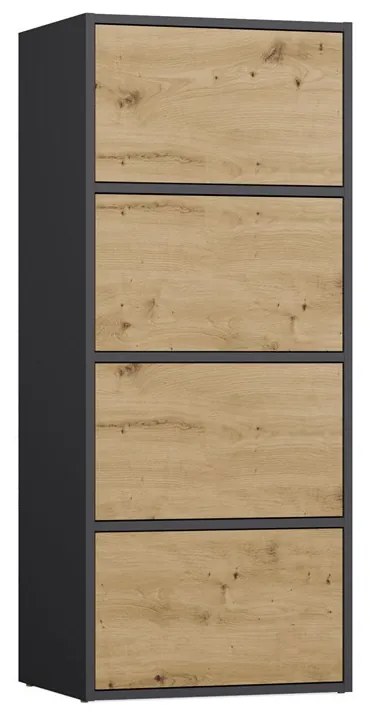 Skrinka Afoctera 1 (antracit + dub artisan). Akcia -20%. Vlastná spoľahlivá doprava až k Vám domov. 1132878