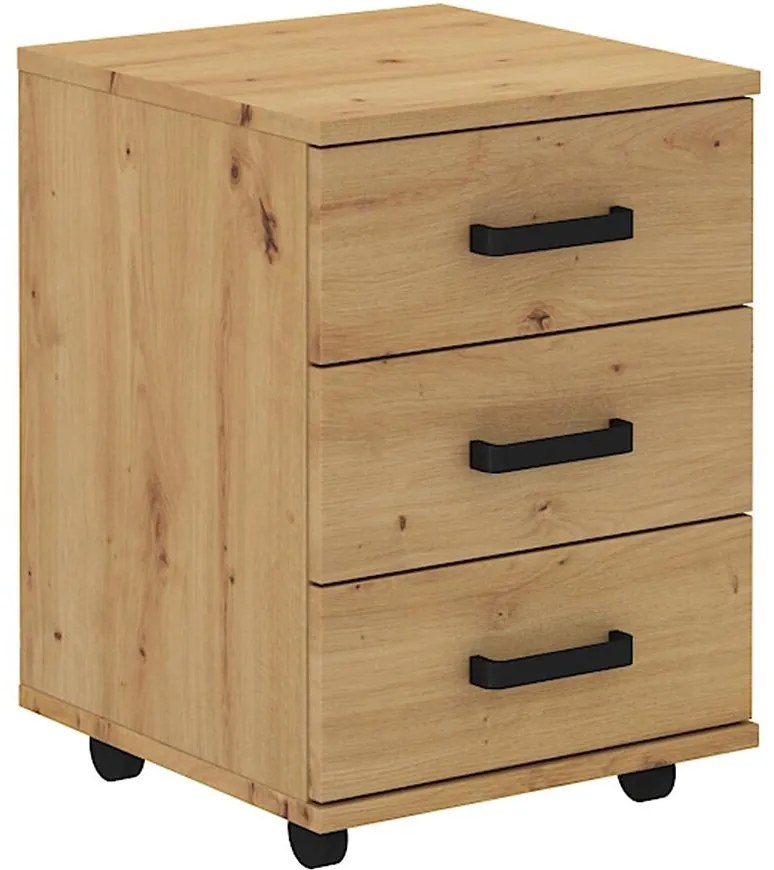 Zásuvkový diel na kolieskach 3s Malta Dub Artisan Typ 201