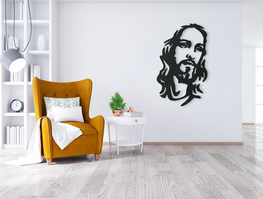 drevko Drevená nálepka Ježiš Kristus Rozmer obrazu: 44,5 x 27 cm, Farba dekorácie: Čierna
