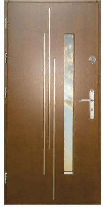 Dvere vchodové WZ62 90L zlatý dub