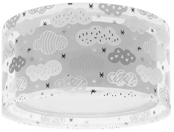Dalber 41416E - Detské stropné svietidlo CLOUDS 2xE27/60W/230V šedá