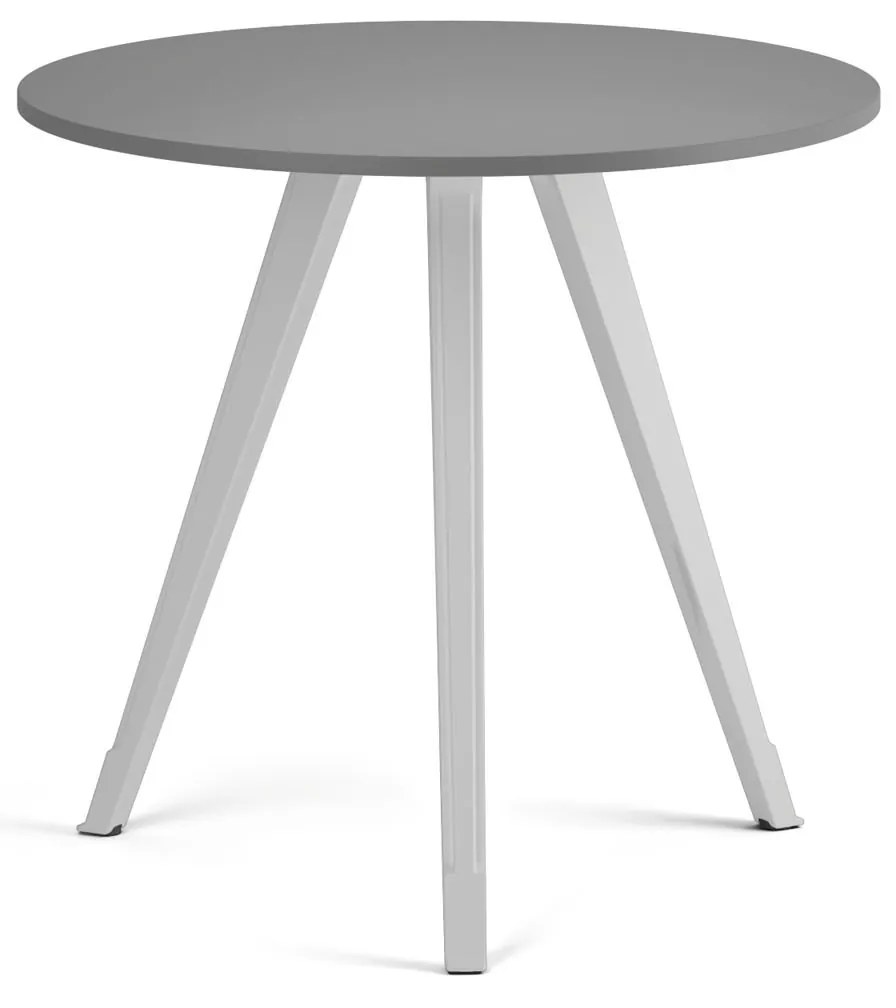 Konferenčný stôl PRIMO ZEN, priemer 80 cm, biela podnož, grafit