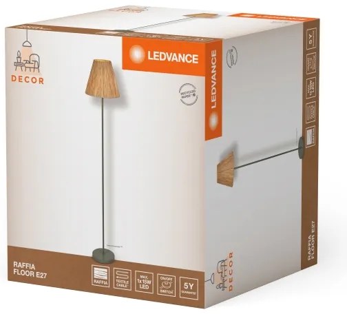 Ledvance - Stojacia lampa DECOR RAFFIA 1xE27/15W/230V rafia