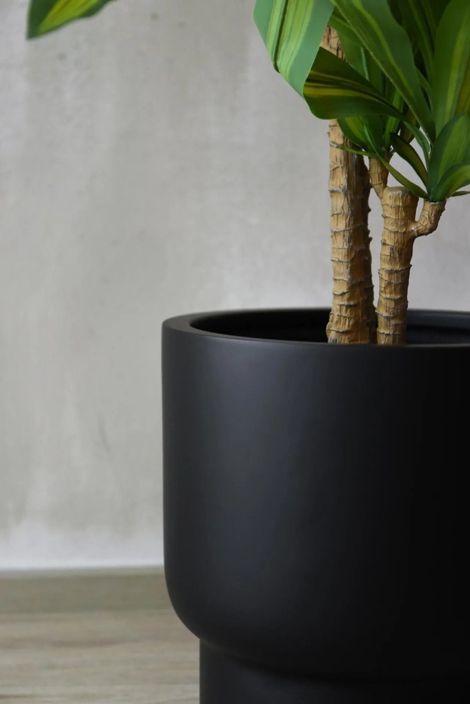 Kvetináč LIVELLO, sklolaminát, výška 41 cm, čierny