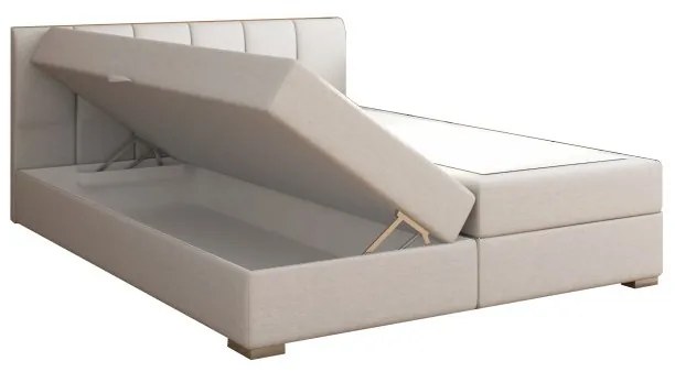 Manželská posteľ Boxspring 180 cm Rhoni (svetlosivá) (s roštom, matracom a úl. priestorom). Vlastná spoľahlivá doprava až k Vám domov. 809435