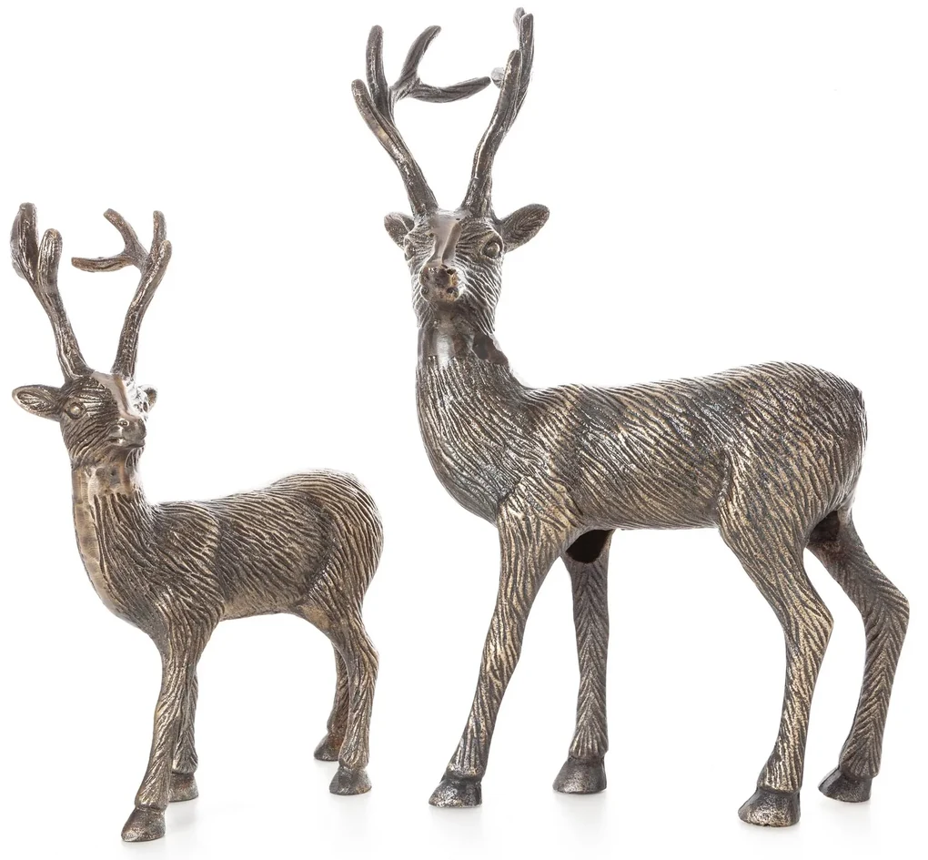 VIANOČNÁ SOŠKA DEER 42CM TMAVÁ ZLATÁ
