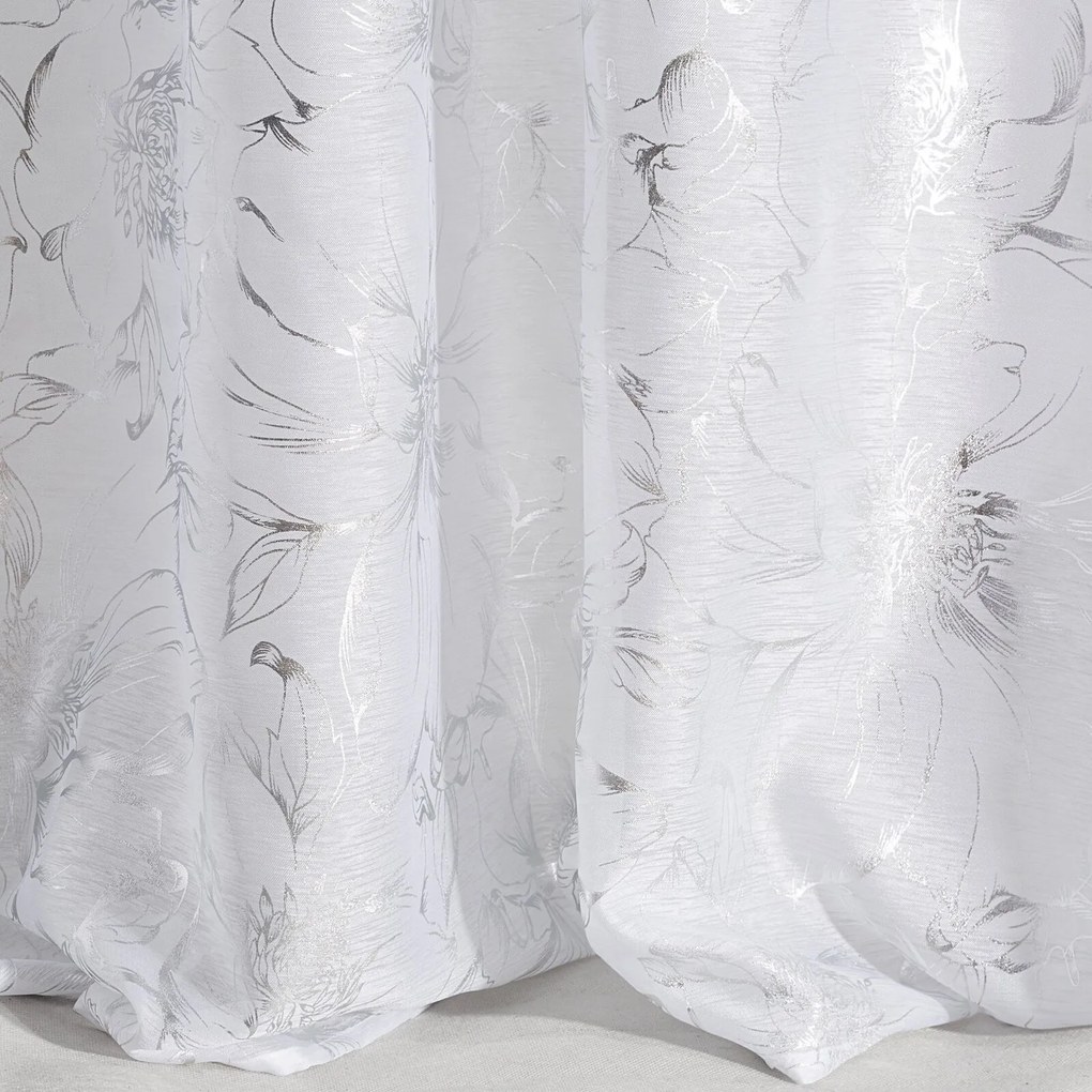 ZÁCLONA NA KRÚŽKOCH FEZA 140X250 CM BIELA