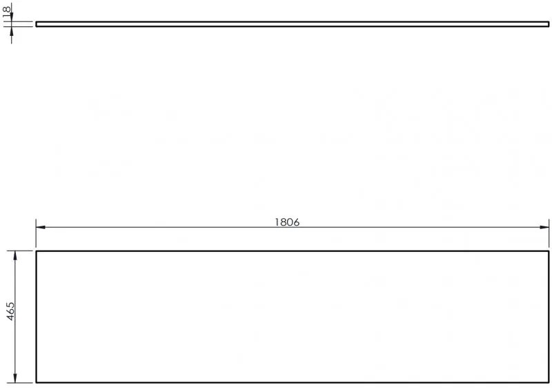 Mexen Uni, pracovná doska 180 cm, orech, 91AXX-1804-464-18-86