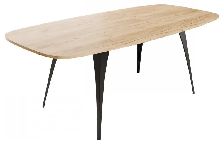 Rozkladací jedálenský stôl Prizino 160, Farba: čierna/dub craft zlatý