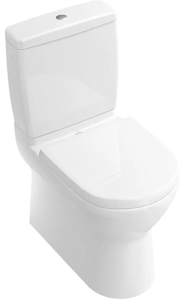 VILLEROY &amp; BOCH O.novo WC misa kombi s hlbokým splachovaním, zadný odpad, 360 x 640 mm, biela alpská, s povrchom CeramicPlus, 565810R1