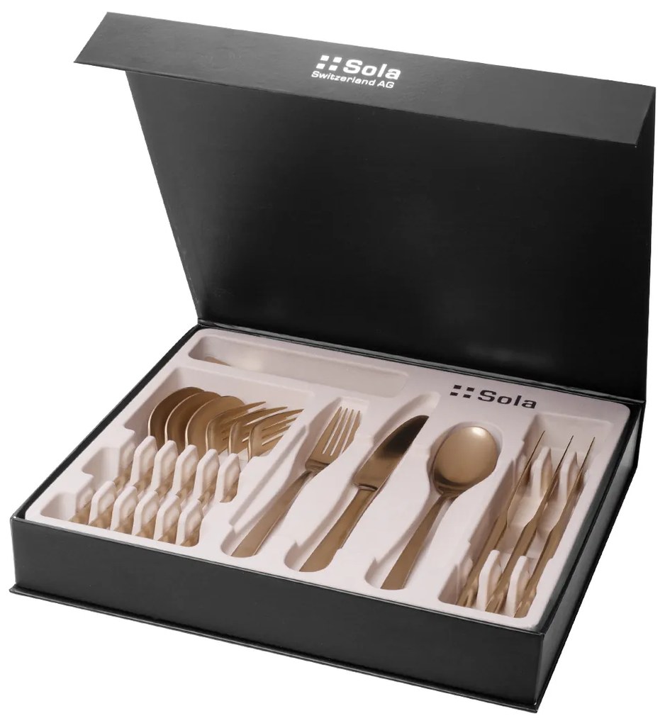 Príborový set 16 ks – Salamanca PVD Champagne matný - 130875