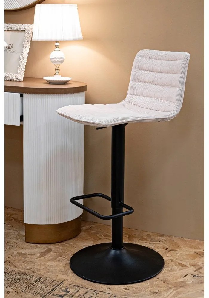 Bielo-čierna barová stolička s nastaviteľnou výškou (výška sedadla 61 cm) Malia – Mauro Ferretti