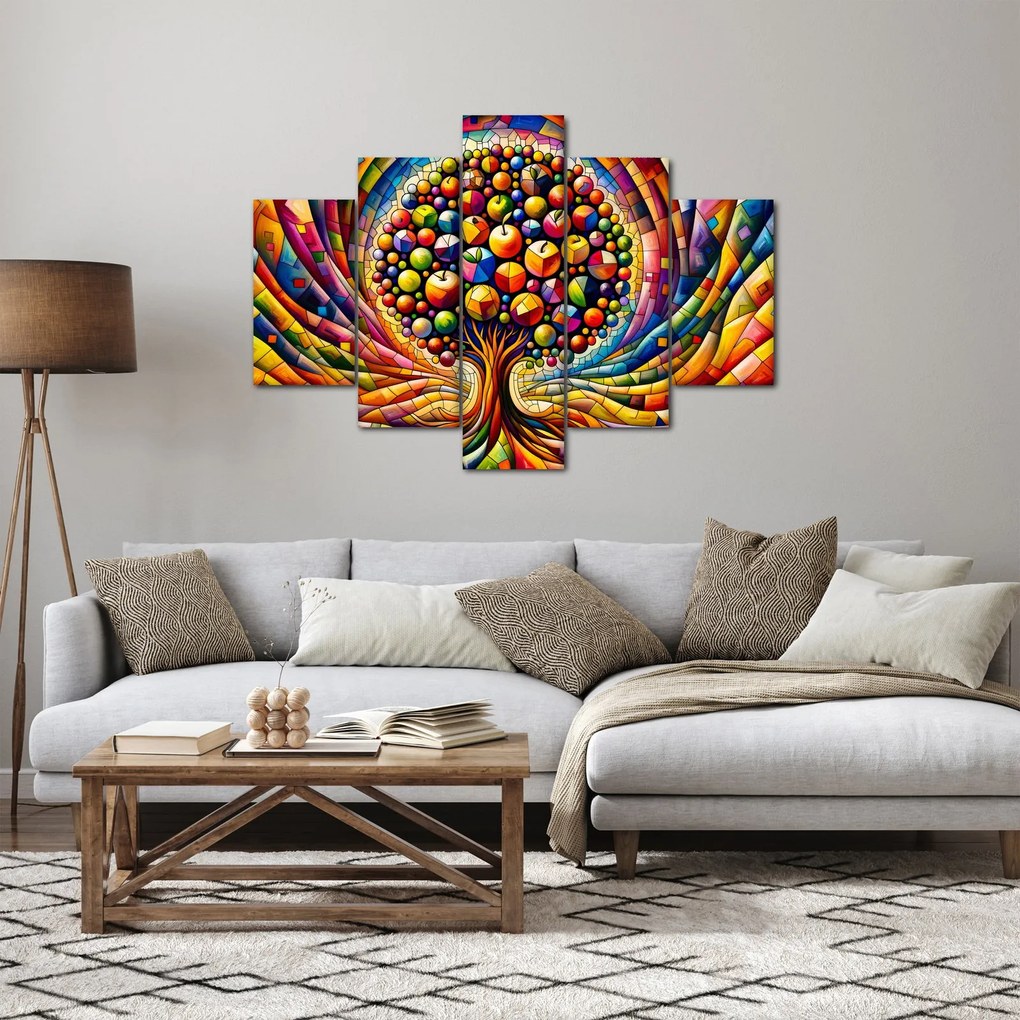 Obraz – Farebný strom s jablkami (150x105 cm)