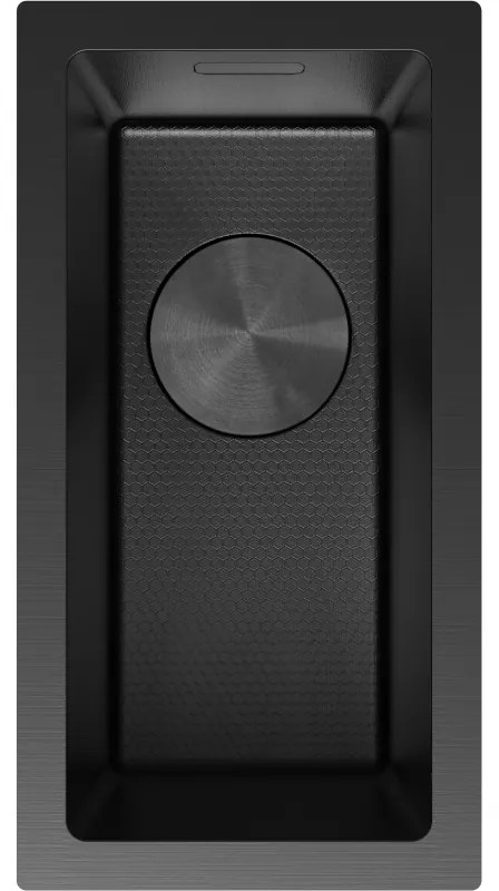 Mexen Trixo, 1-komorový nerezový drez 230 x 440 mm, čierna, vzor voština, 6411221000-70HC