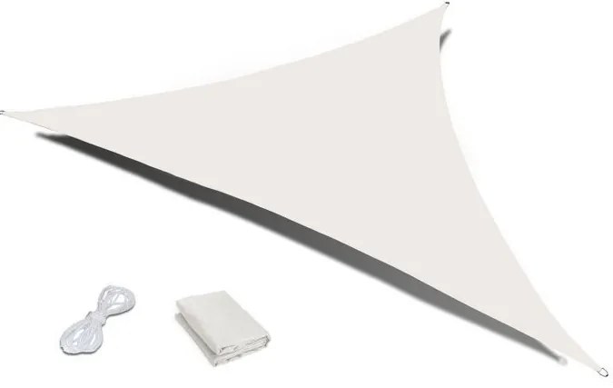 Tieniaca plachta na terasu - trojuholník - 5m - béžová (180g/m2)