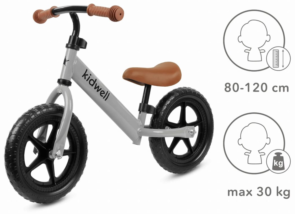 Balančný bicykel Kidwell REBEL 12" s EVA kolesami a nastaviteľným sedlom