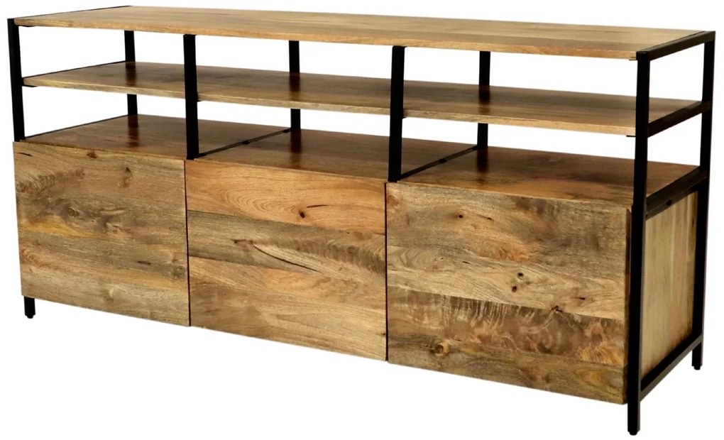 furniture-nabytek.cz - TV stolík masív kov a drevo mango 160x75x45