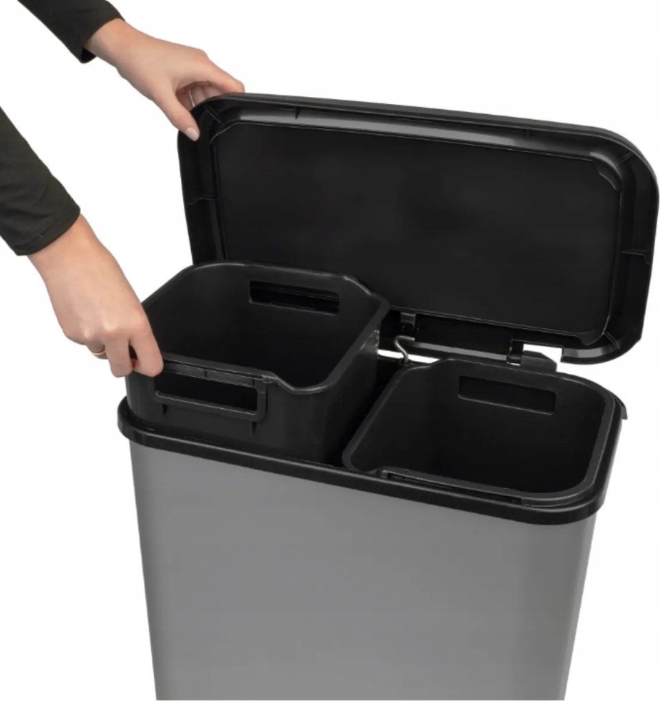 Curver Odpadkový kôš COMPATTA duo 23 l + 23 l, sivý