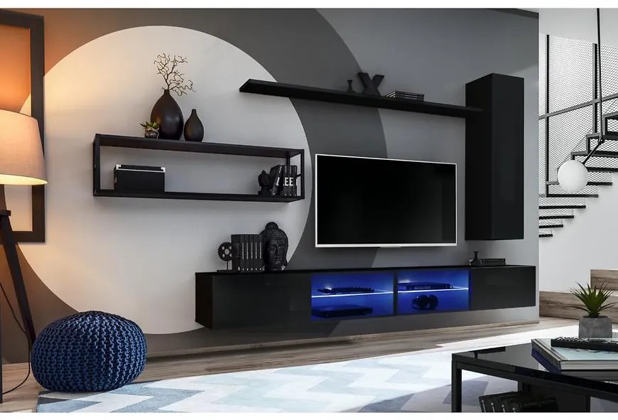 Obývacia stena Switch Met IV čierny