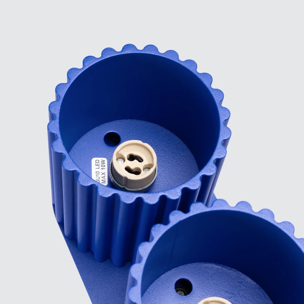 Stropné svietidlo Aura, 2x modré hliníkové tienidlo, (10 cm)