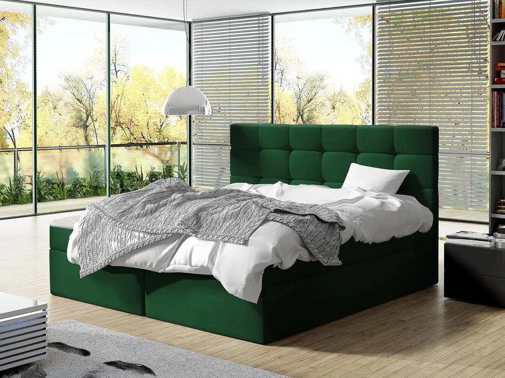 Kontinentálna posteľ Cinema, Dostupné poťahy: ekokoža Soft 011 (čierna), Rozmer postele: 180x200