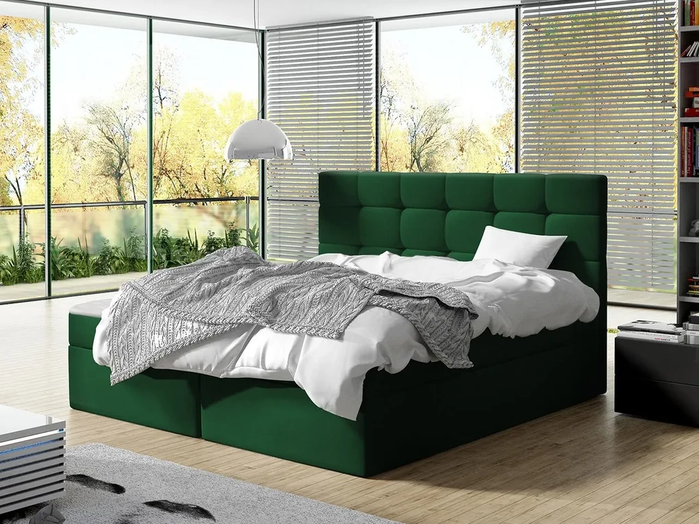 Kontinentálna posteľ Cinema, Dostupné poťahy: ekokoža Soft 017 (biela), Rozmer postele: 160x200